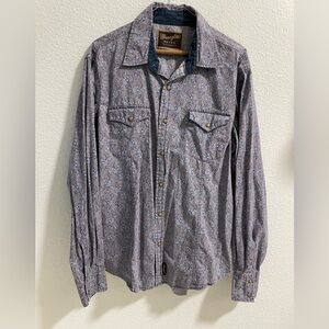 Wrangler pearl snap rodeo western cowboy Long Sleeve Shirt
